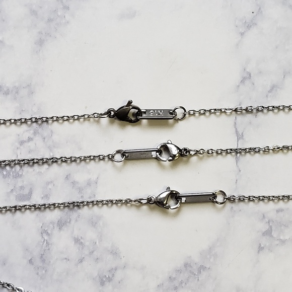 Monogram A-Z Block Letter Pendant Necklace Silver - Picture 7 of 7